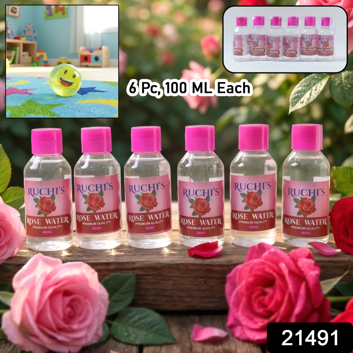 Premium Rose Water Face Cleanser (6 Pc, 100 ML Each) - Image 2