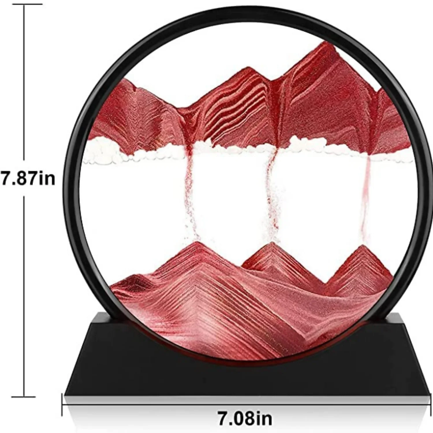 Premium Round Rotating Moving Sand Art Frame for Home & Office Décor | Mesmerizing Flowing Sand Picture with Elegant Black Stand | Relaxing Desktop Motion Showpiece for Living Room, Bedroom & Work Desk | Unique Stress-Relief Gift for All Occasions - Image 5
