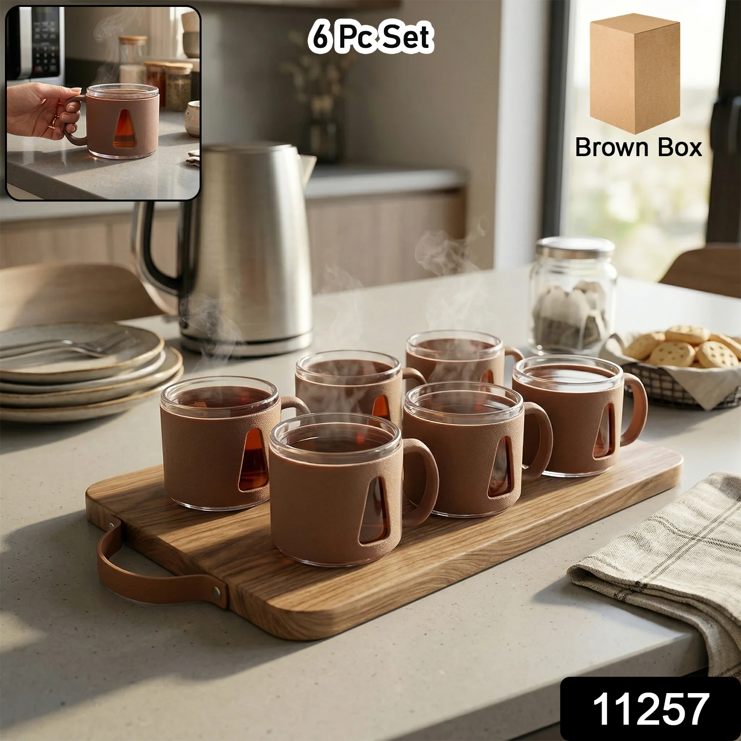 Premium Round Tea Cup Set (6 Pc Set) - Image 2
