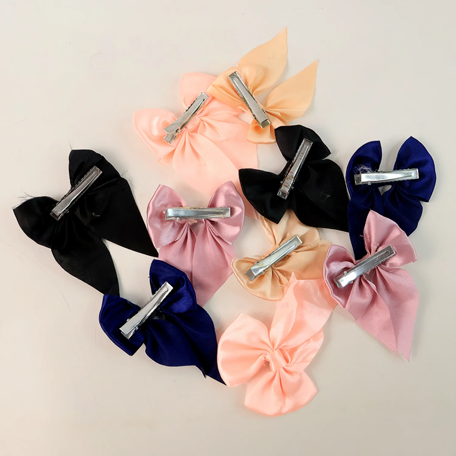 Premium Satin Bow Hair Clip Set for Girls and Women (10 Pc) - Image 4