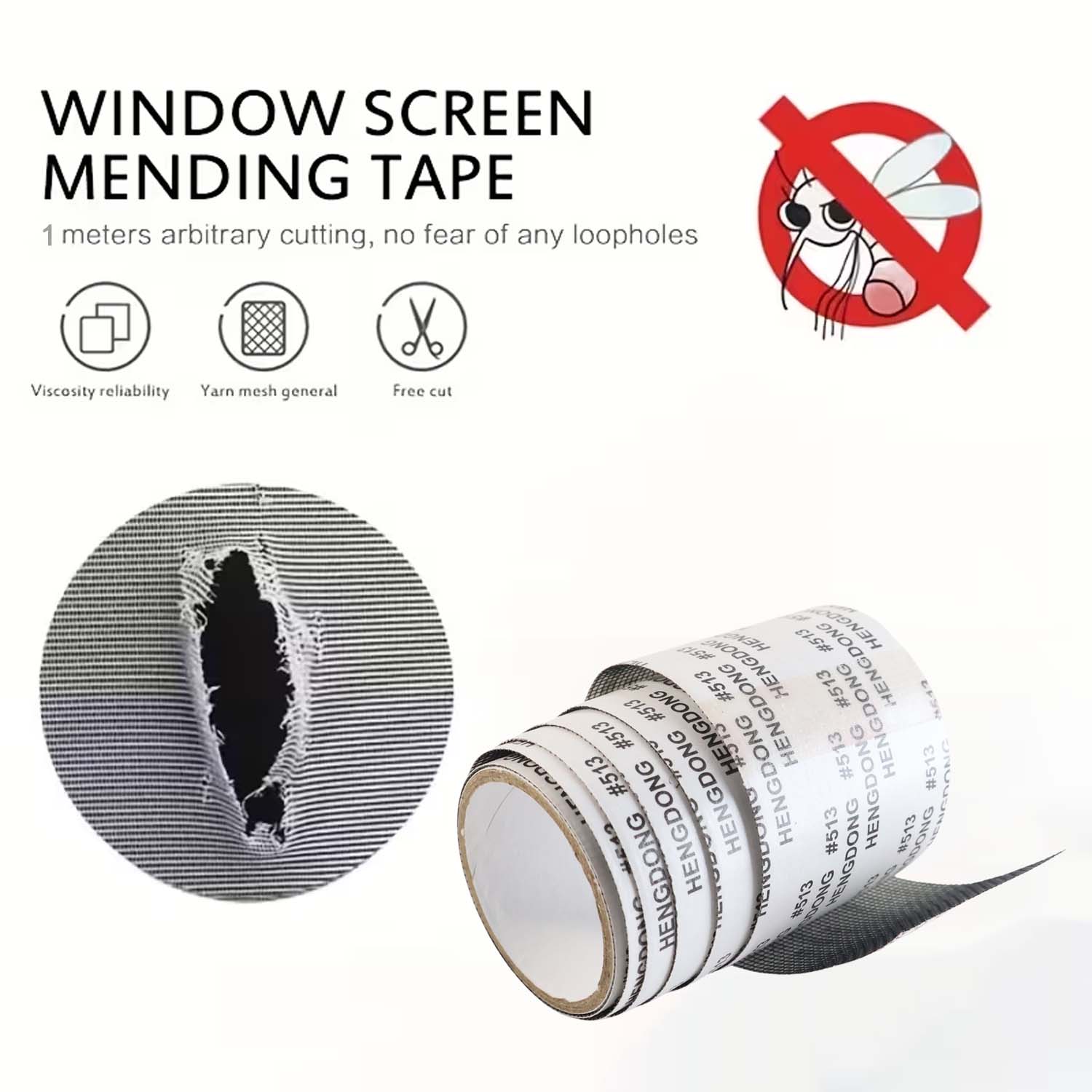 Premium Self-Adhesive Window Screen Repair Mesh Tape (5cm x 1m) - Image 3