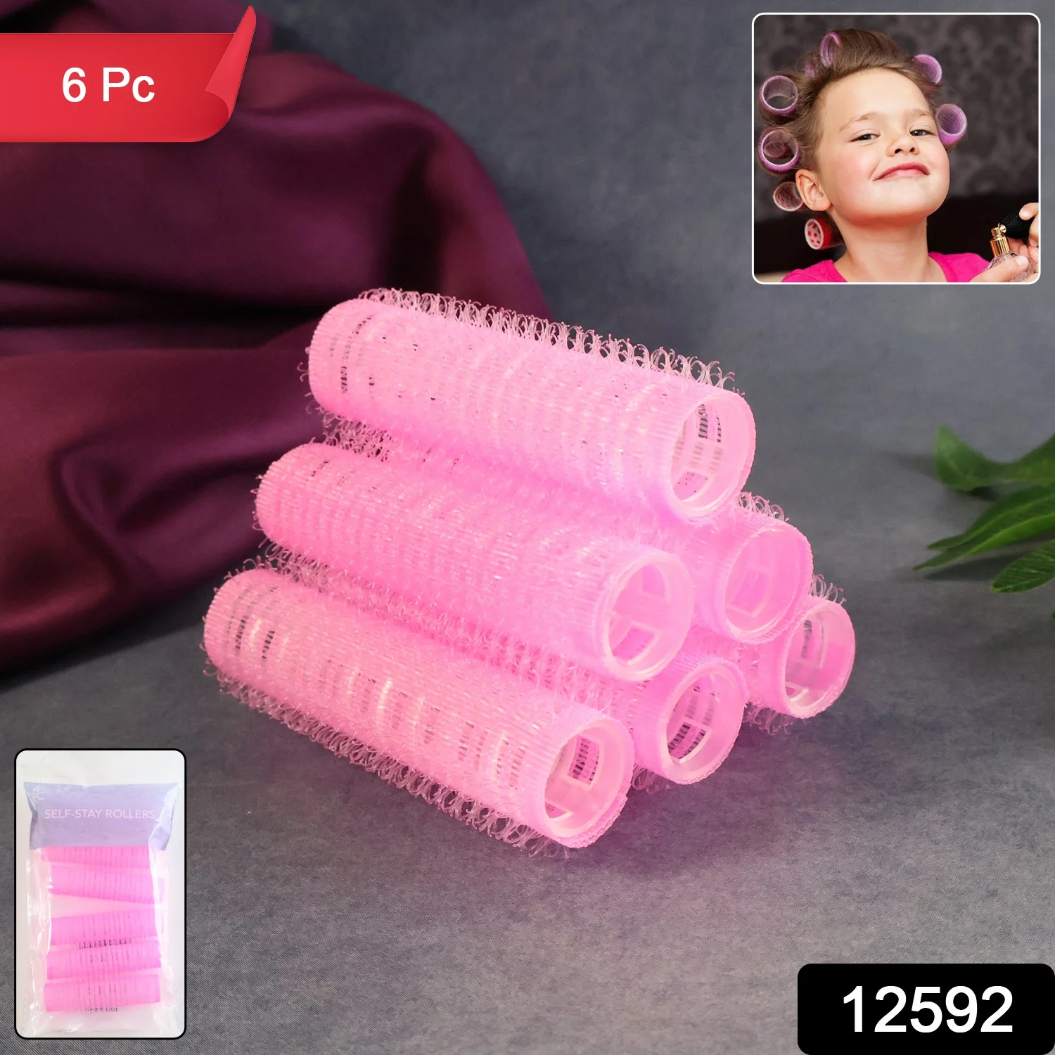 Premium Self-Grip Hair Rollers (6 Pc / Set ) - Image 2
