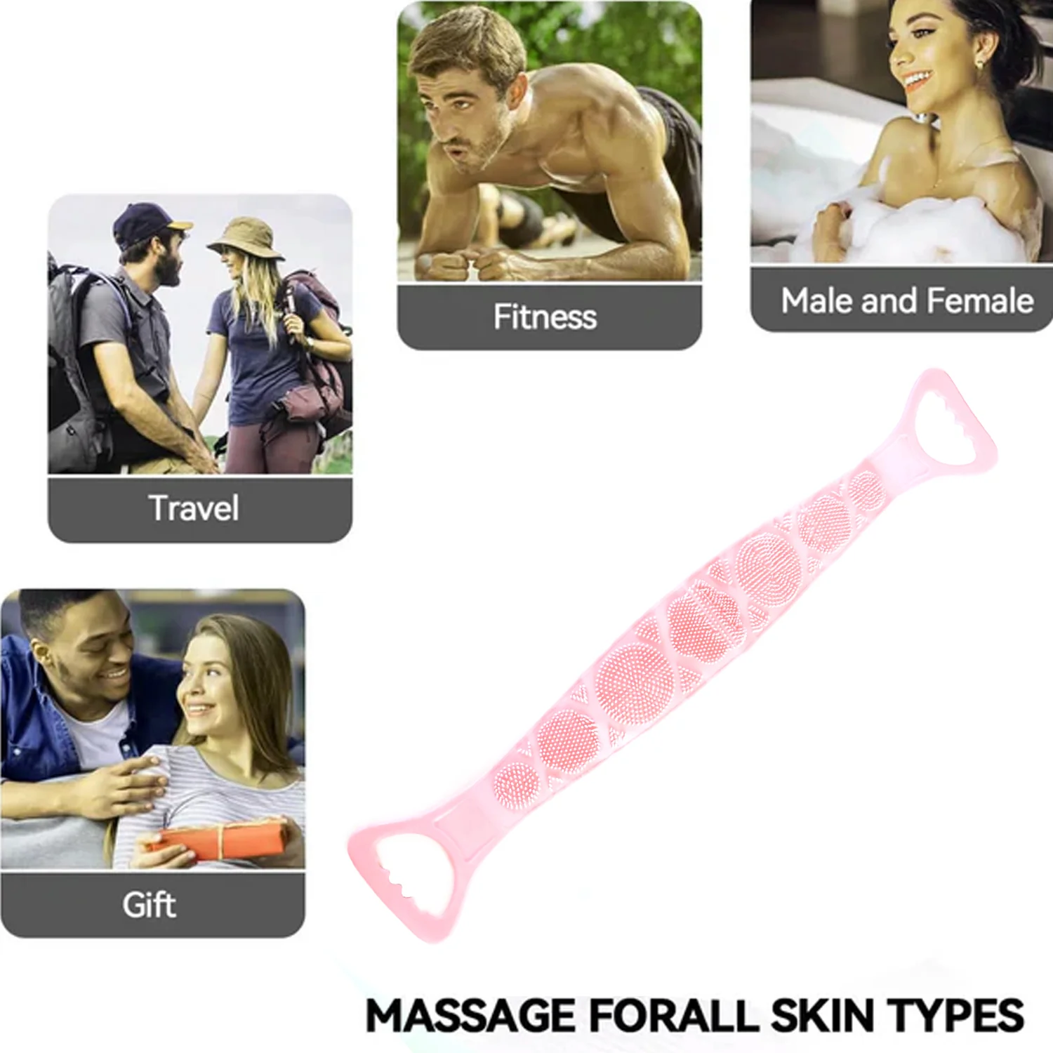 Premium Silicone Back Scrubber Belt – Body Exfoliating Bath Brush - Image 4