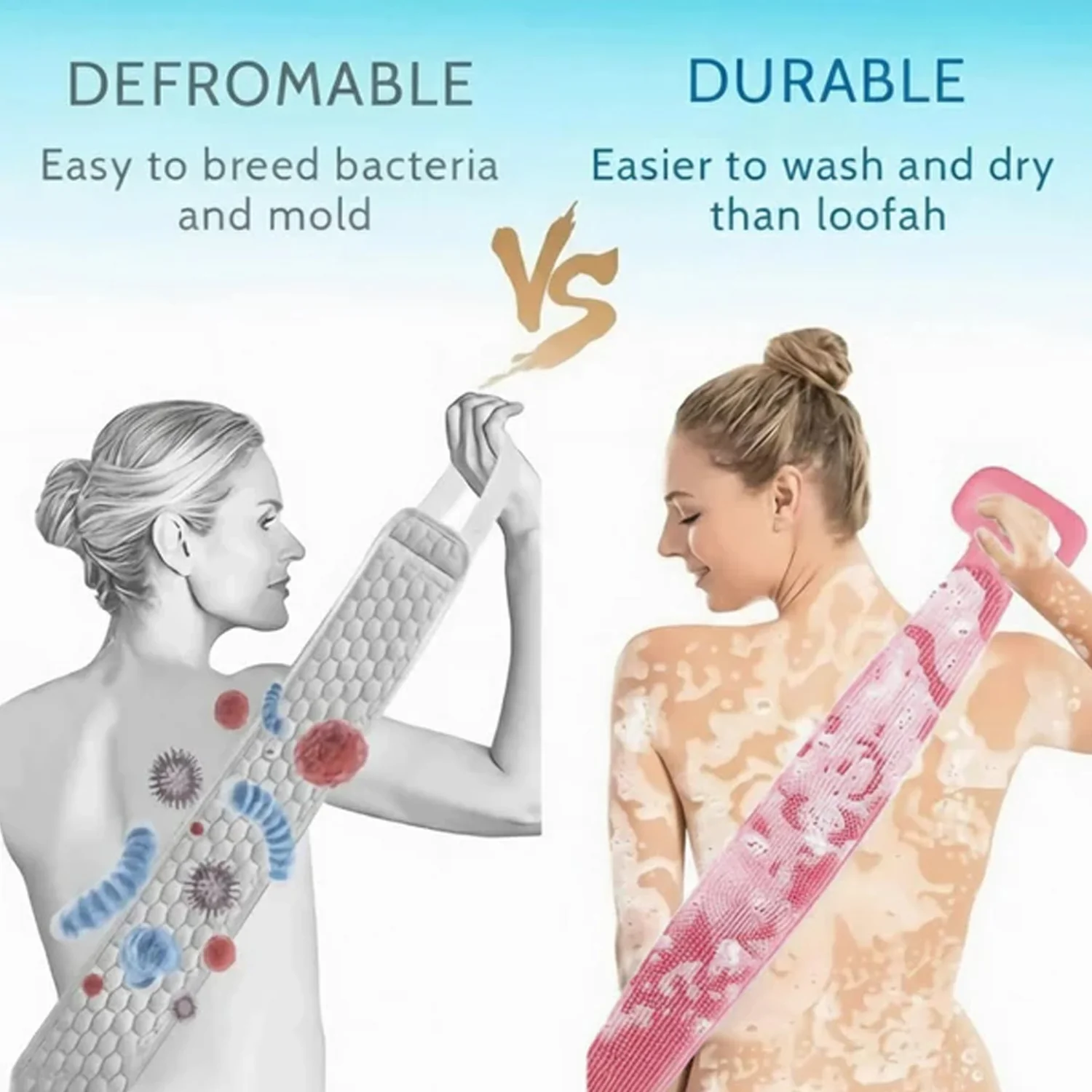 Premium Silicone Back Scrubber Belt – Body Exfoliating Bath Brush - Image 7