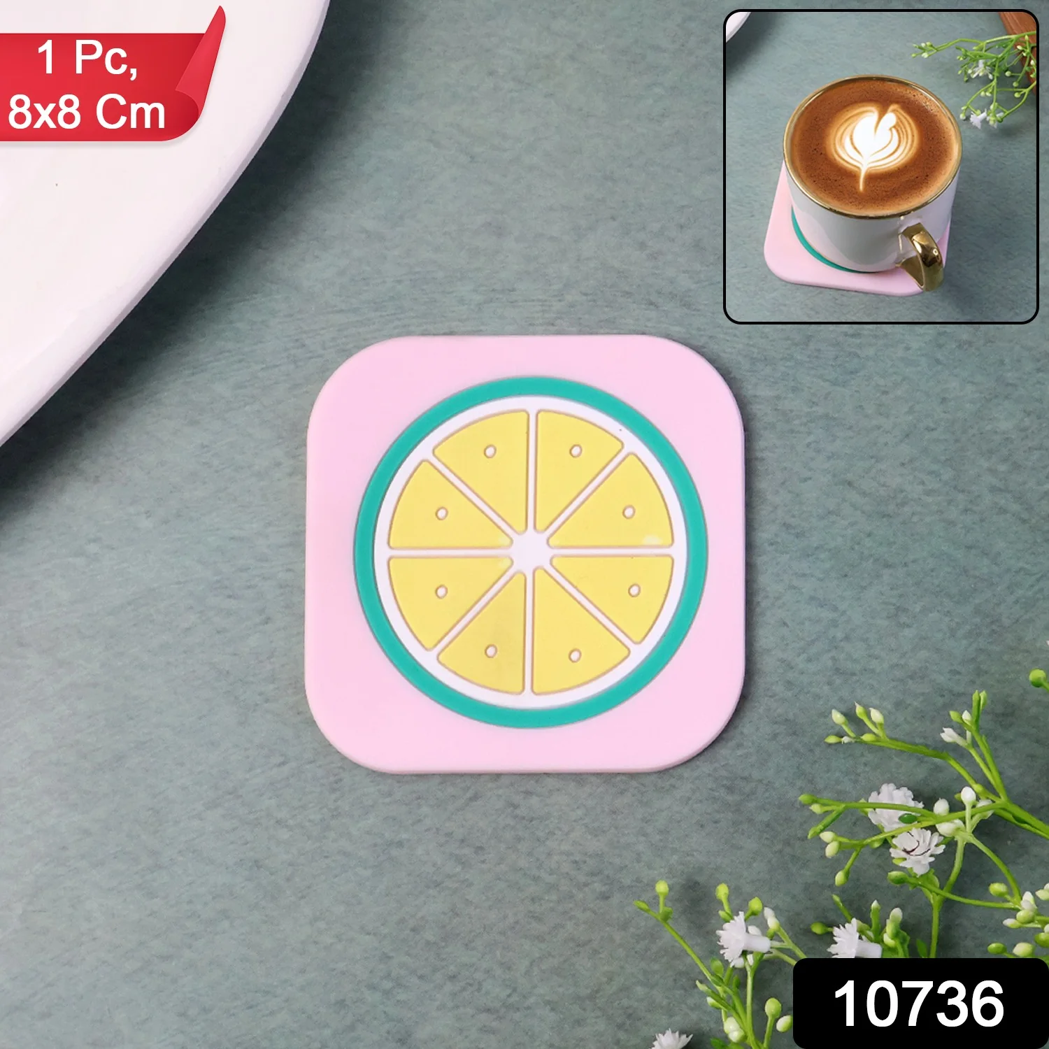 Premium Silicone Drink Coaster (1 Pc, 8×8 cm / Mix Design) - Image 2