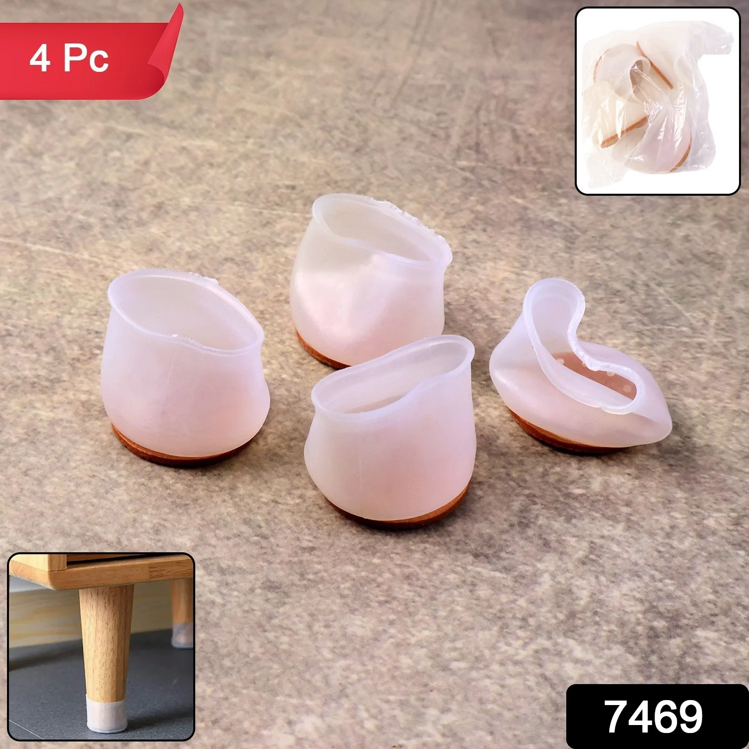 Premium Silicone Furniture Feet Pads (4 Pc Set / Mix Color) - Image 2