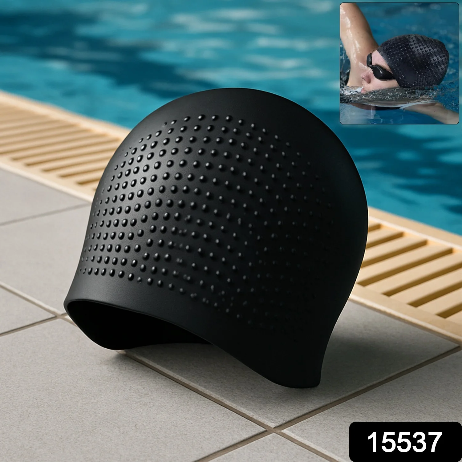 Konex Premium Silicone Waterproof Swimming Cap (1 Pc) - Image 2