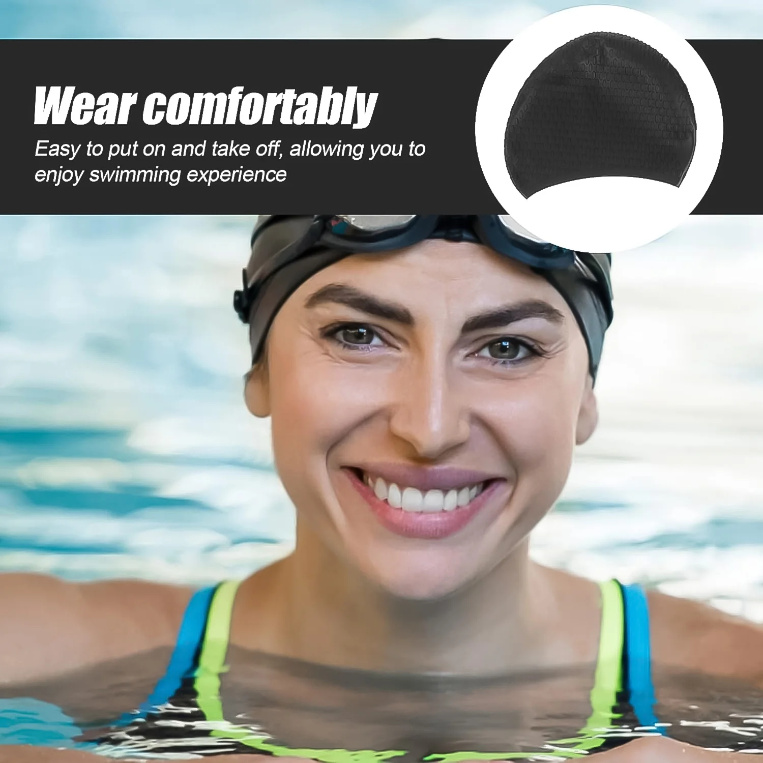 Konex Premium Silicone Waterproof Swimming Cap (1 Pc) - Image 4