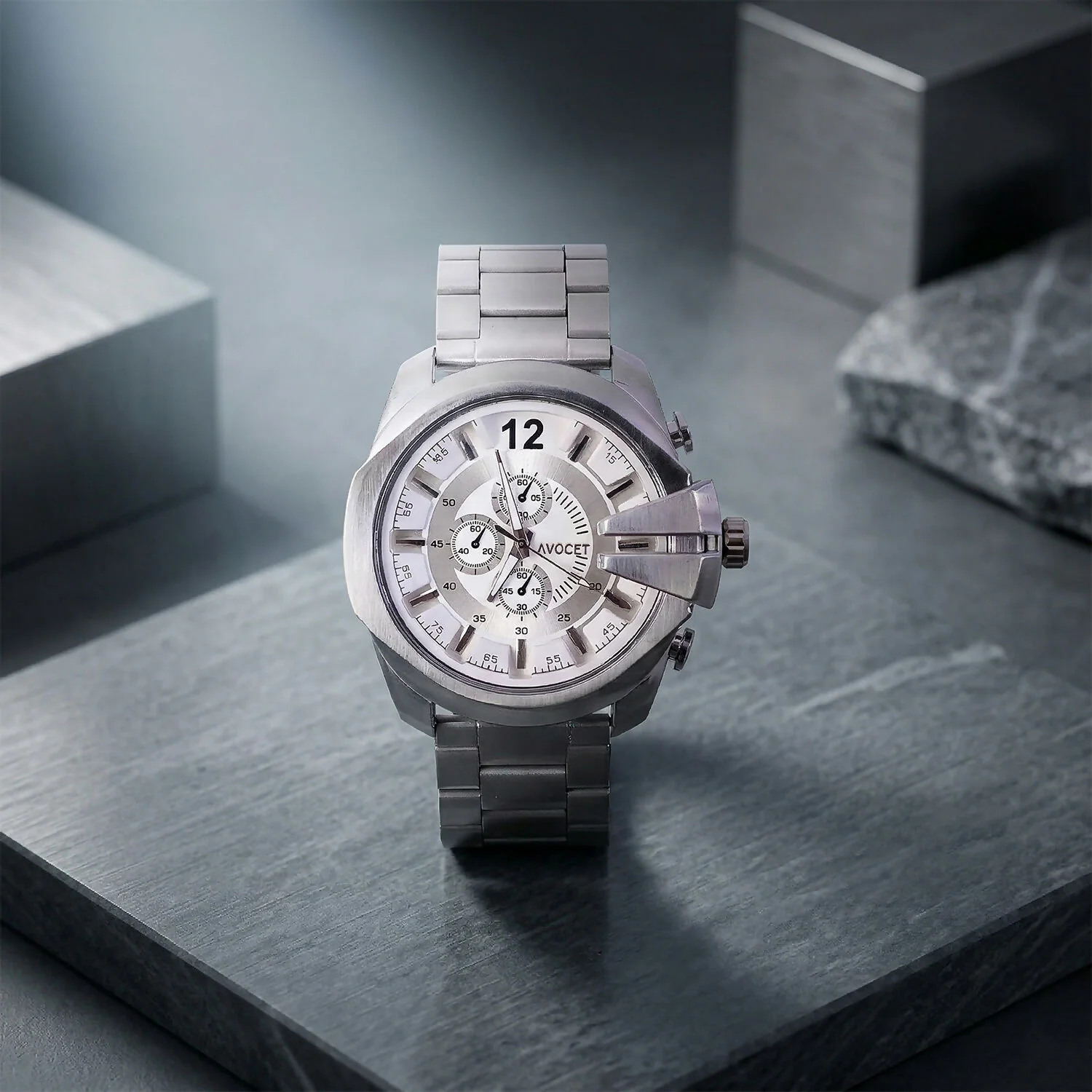 Premium Silver Analog Chronograph Style Wrist Watch for Men - Image 5