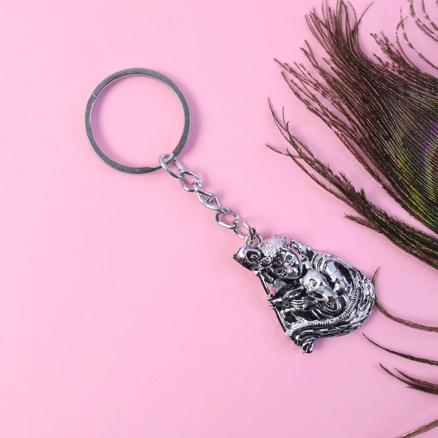Premium Silver-Finish Metal Keychain (1 Pc) - Image 7