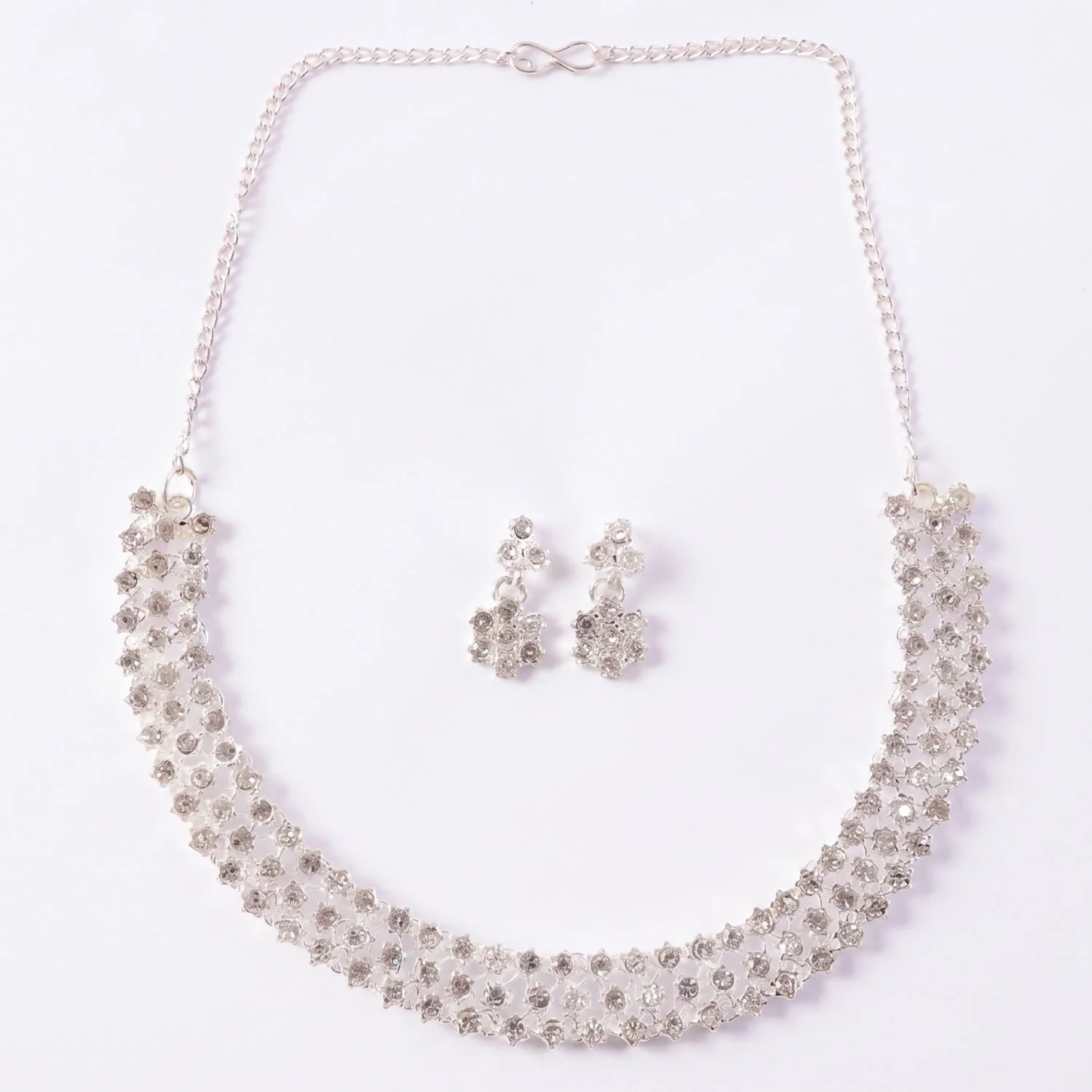 Premium Silver-Plated Necklace Set with Earrings for Formal Occasions - Image 6