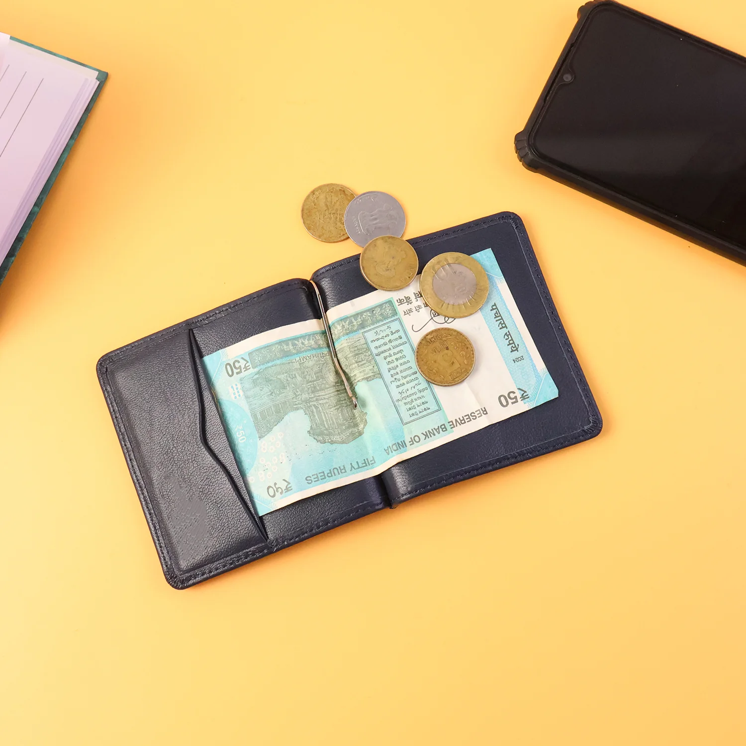Premium Slim Bi-Fold Wallet for Men with Gift Box Packing - Image 3
