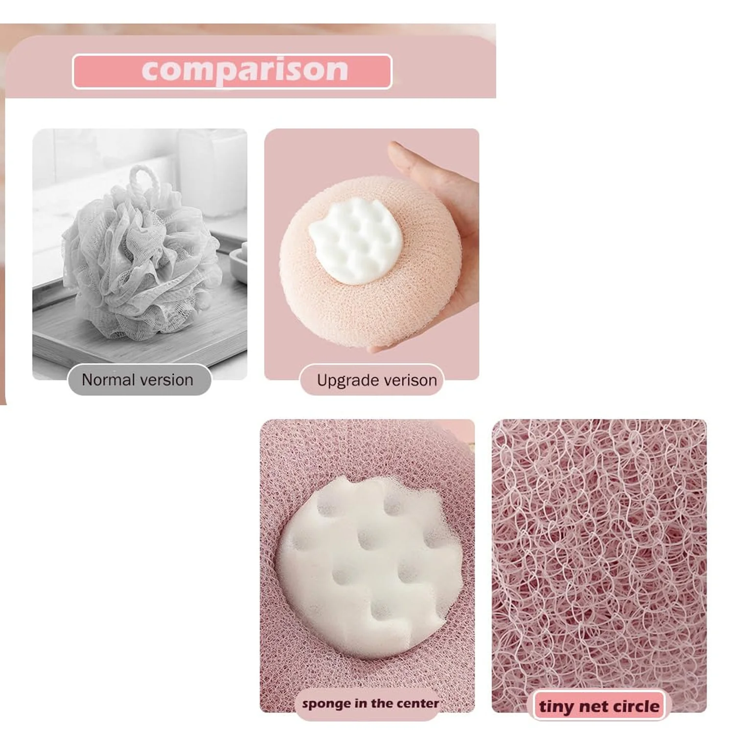 Premium Soft Exfoliating Round Bath Scrubber (1 Pc) - Image 3