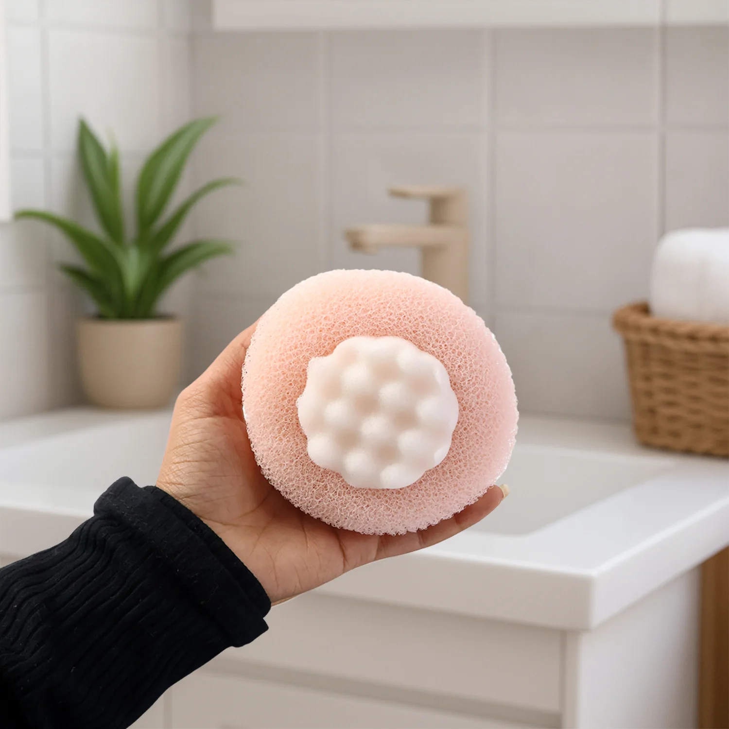 Premium Soft Exfoliating Round Bath Scrubber (1 Pc) - Image 6