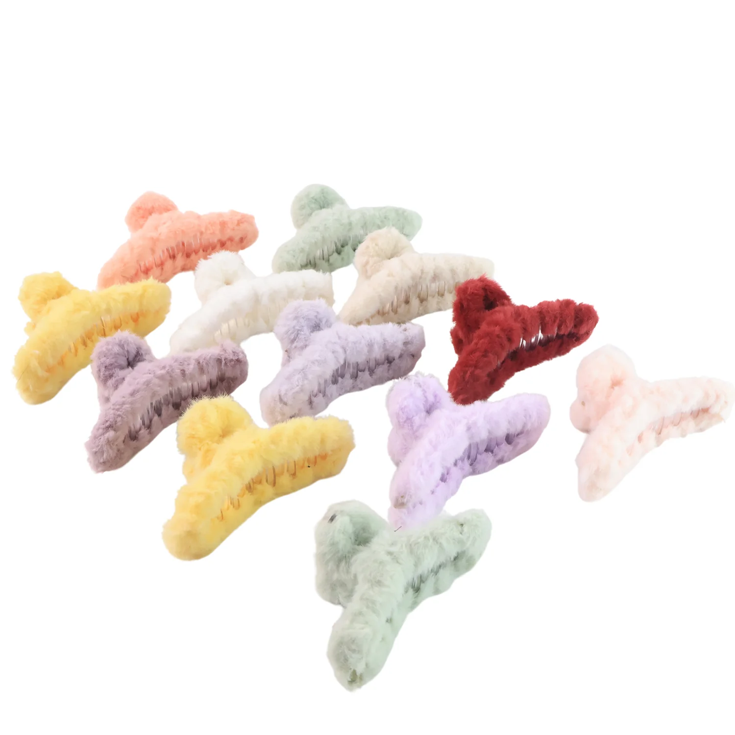 Premium Soft Fur Coated Hair Clutcher Clip Set (12 Pc) - Image 5