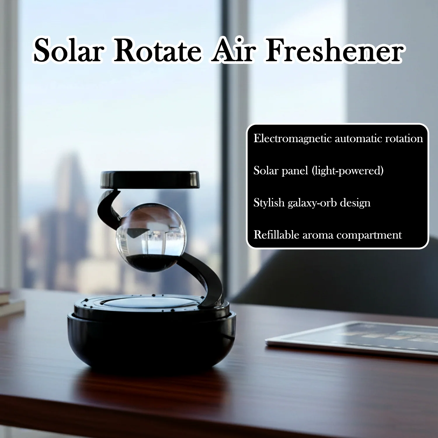 Premium Solar-Powered Rotating Car Air Freshener (1 Pc) - Image 4