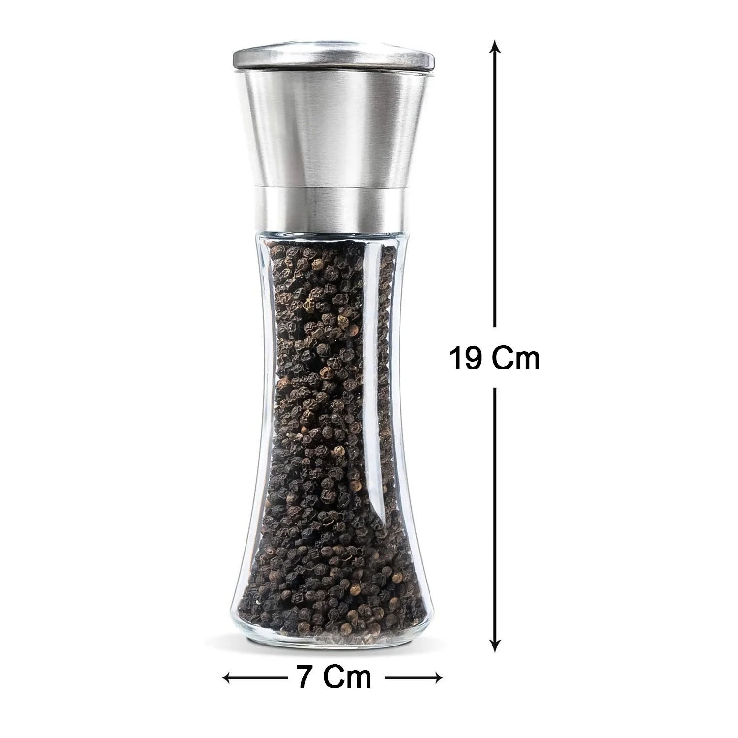 Premium Stainless Steel & Glass Manual Spice Grinder (1 Pc) - Image 6