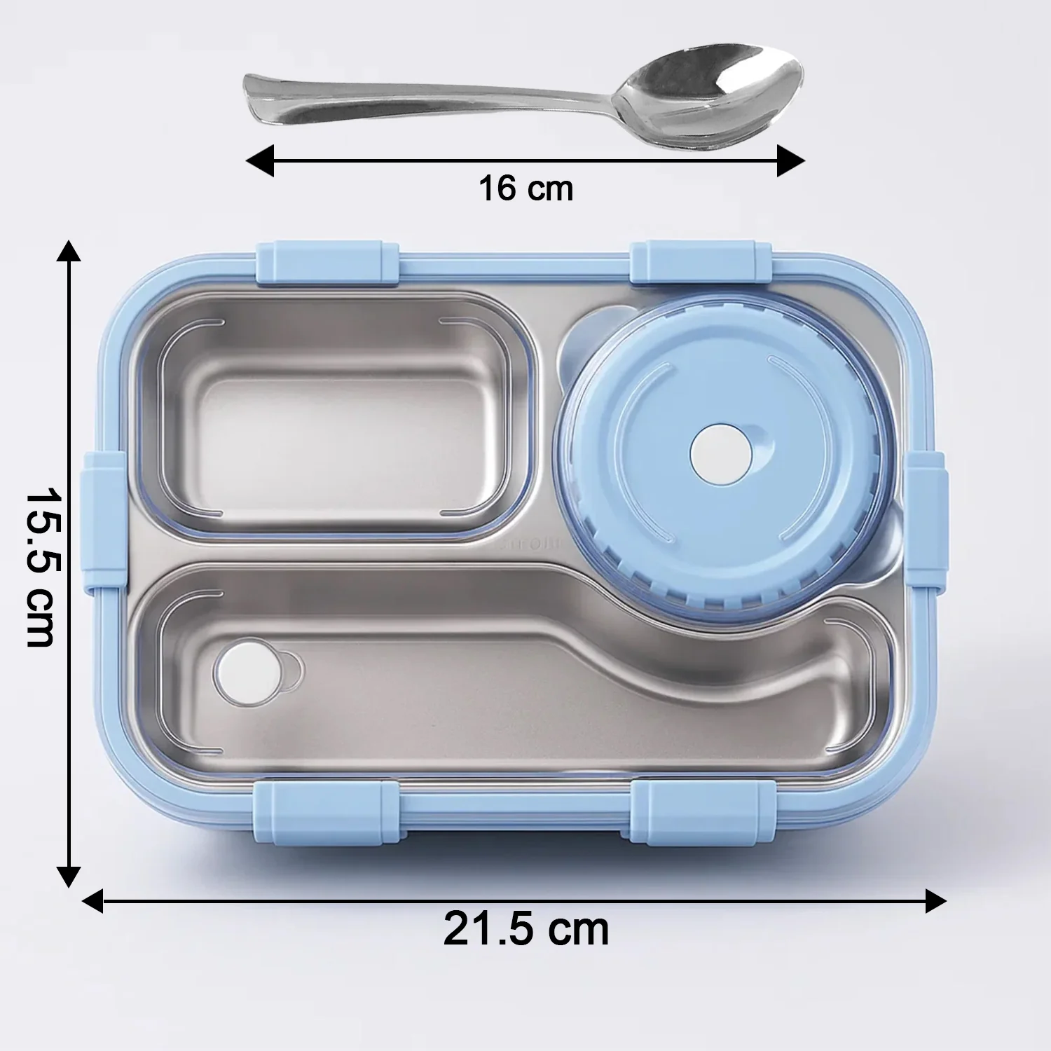 Premium Stainless Steel Compartment Lunch Box 1 Set - Image 6