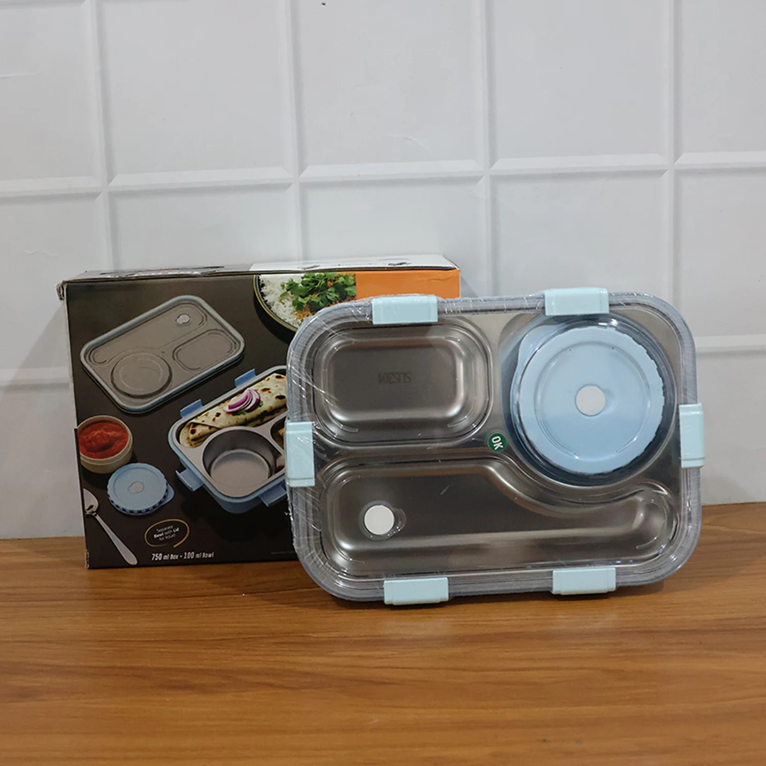 Premium Stainless Steel Compartment Lunch Box 1 Set - Image 9