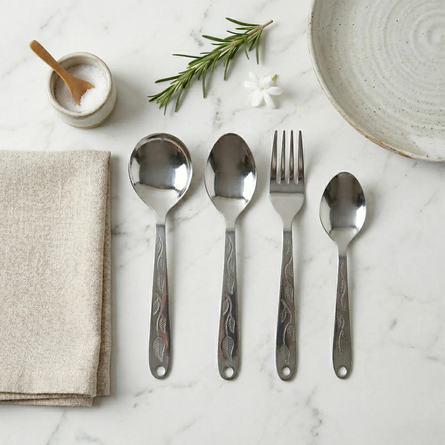 Premium Stainless Steel Cutlery Set with Revolving Stand – 25 Pc Set - Image 2