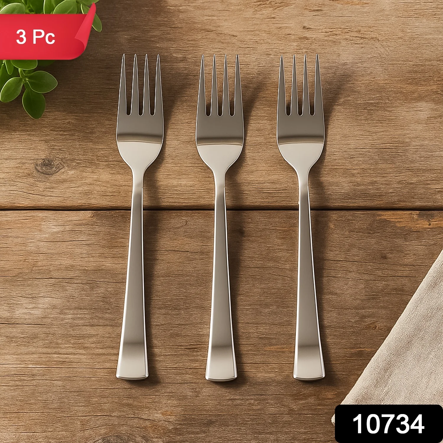 Premium Stainless Steel Dinner Fork - (3 Pc / Set) - Image 2