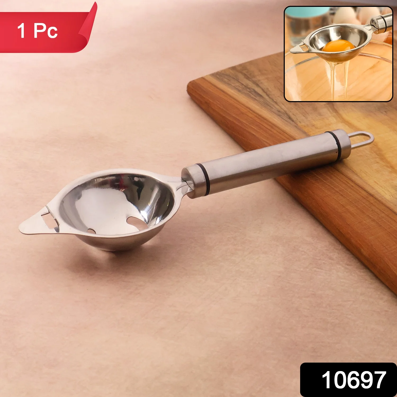 Premium Stainless Steel Egg Separator Tool (1 Pc) - Image 2