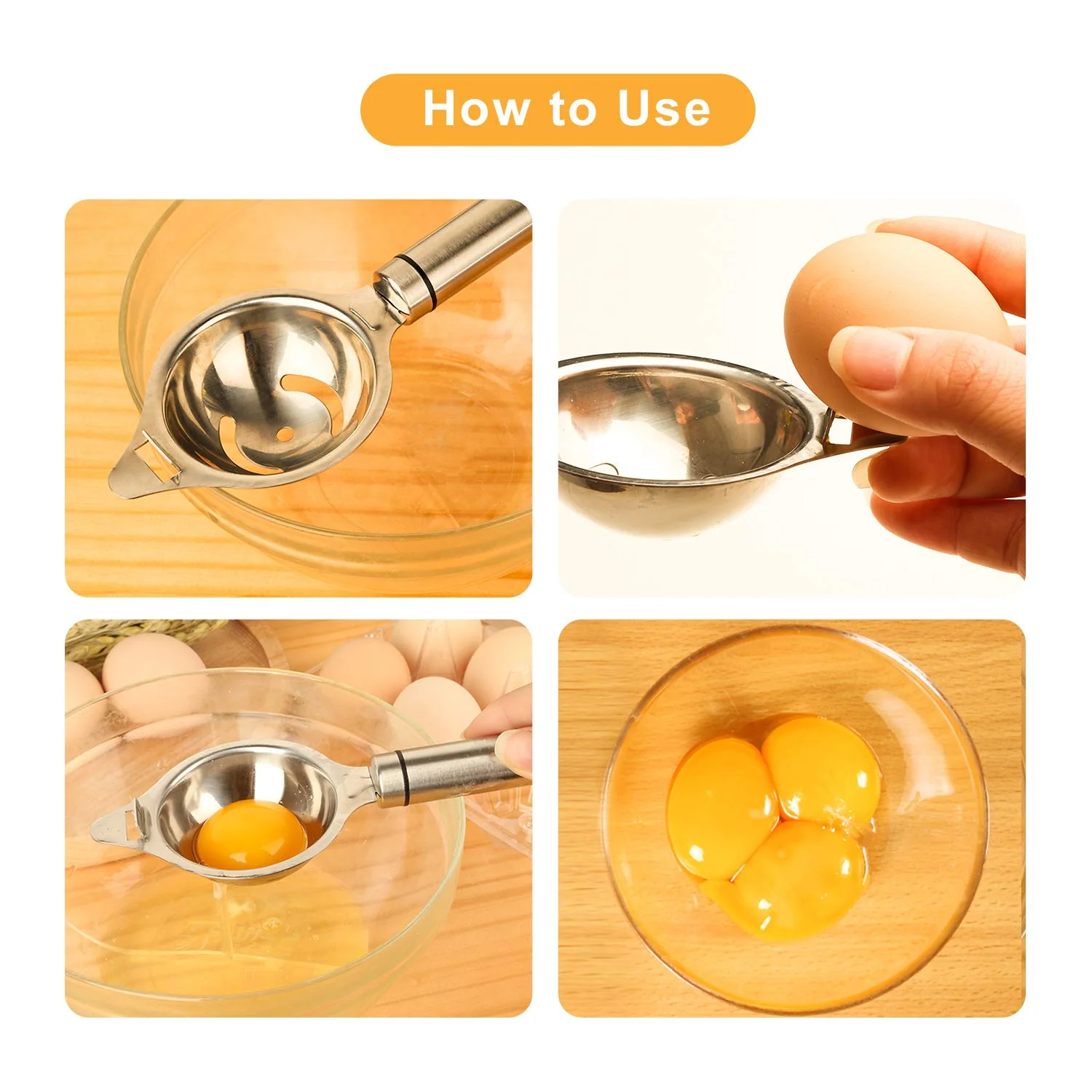 Premium Stainless Steel Egg Separator Tool (1 Pc) - Image 6