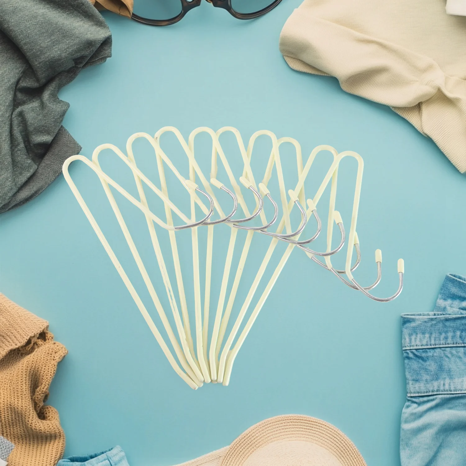 stainless steel Hangers with Silicone Cover Chrome Hook for Clothes (10 Pc / Set) - Image 6