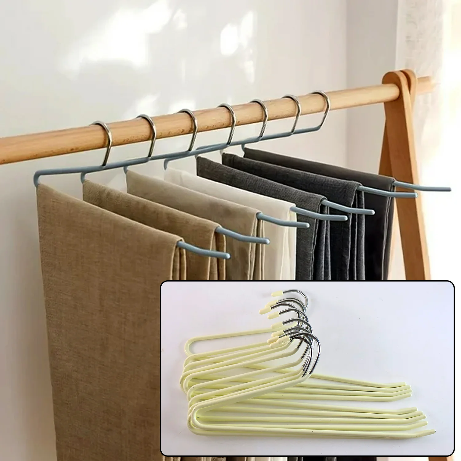 stainless steel Hangers with Silicone Cover Chrome Hook for Clothes (10 Pc / Set) - Image 7