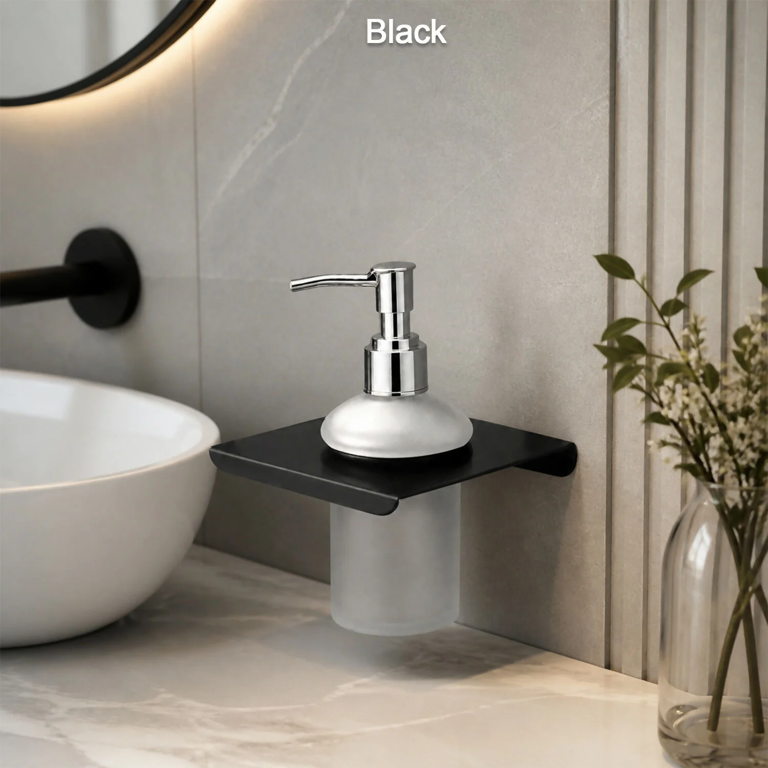 Premium Stainless Steel Liquid Soap Dispenser with Shelf - Image 3