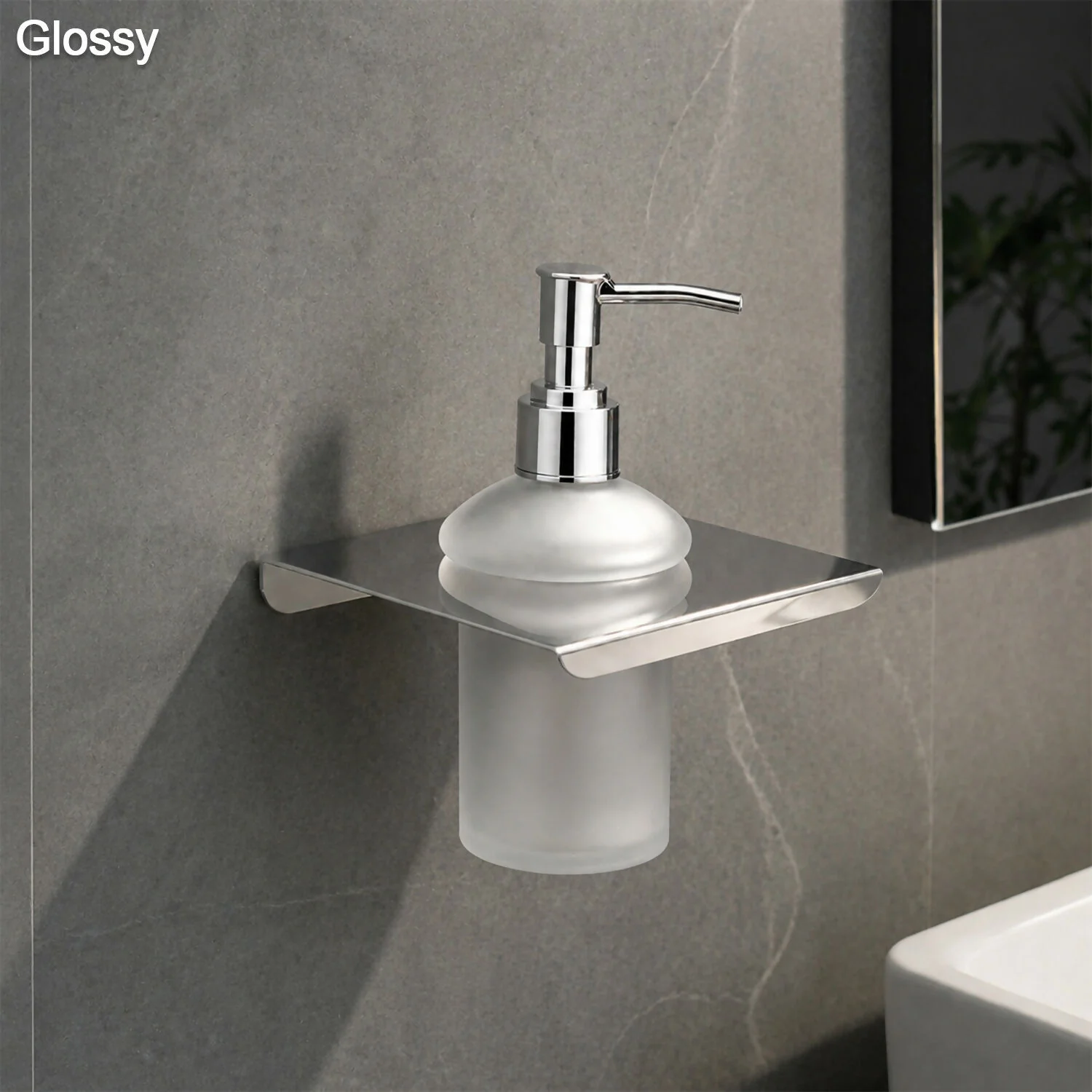 Premium Stainless Steel Liquid Soap Dispenser with Shelf - Image 4