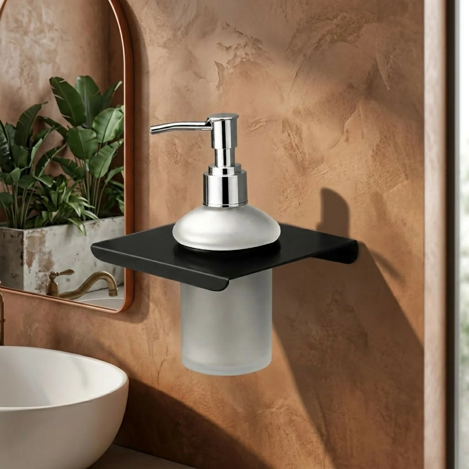 Premium Stainless Steel Liquid Soap Dispenser with Shelf - Image 6
