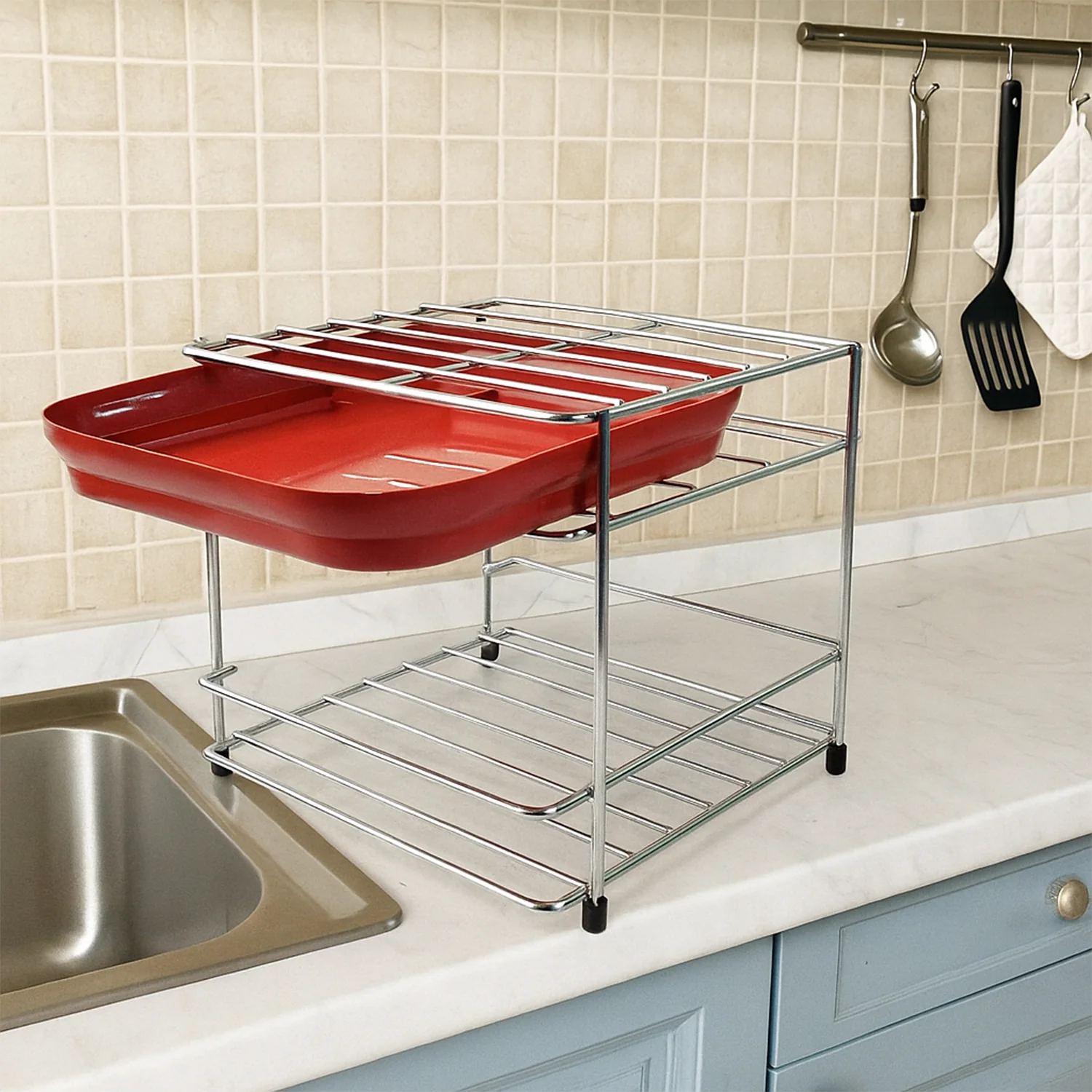 Premium Stainless Steel Multipurpose Utensils Storage Stand Set - Image 3
