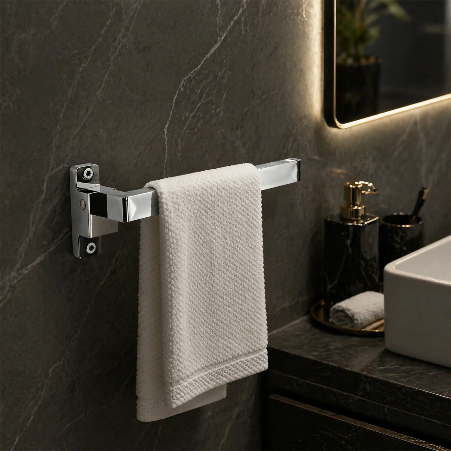 Premium Stainless Steel Napkin Hanger Wall Mounted Holder with Chrome Finish - Image 2