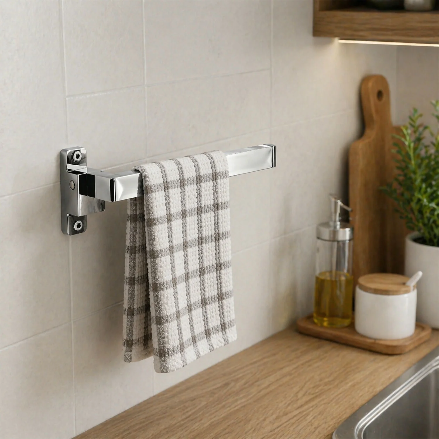 Premium Stainless Steel Napkin Hanger Wall Mounted Holder with Chrome Finish - Image 4