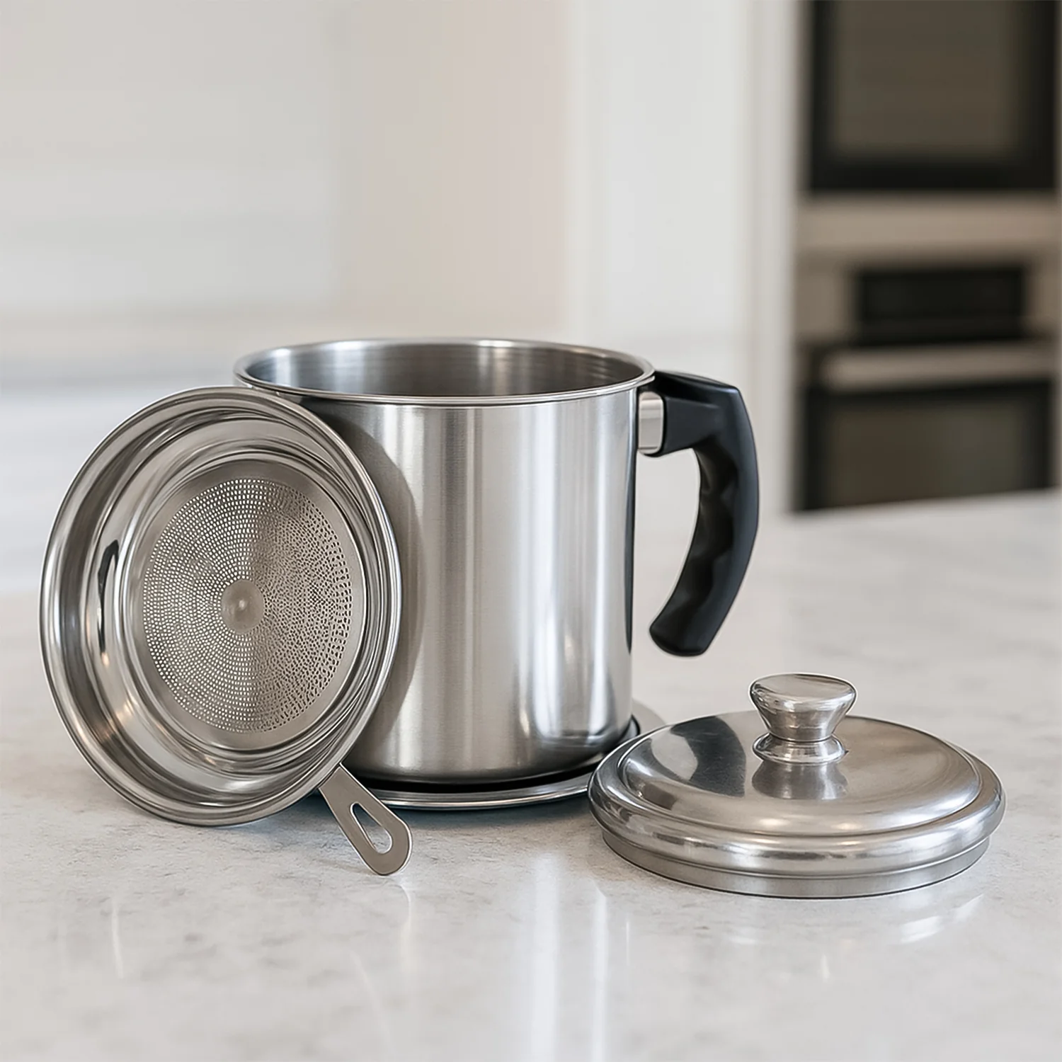 Premium Stainless Steel Oil Filter Pot (1.3 Ltr) - Image 3