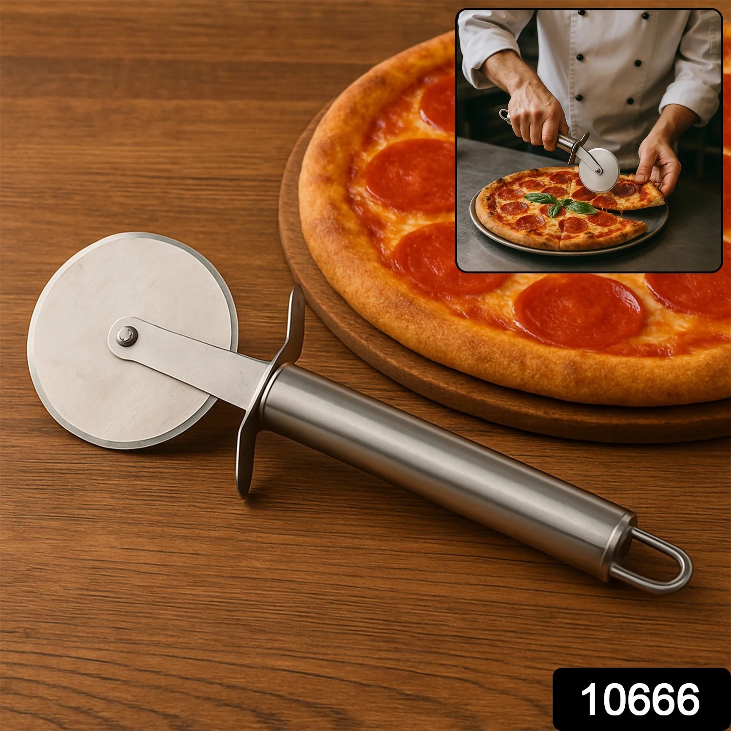 Premium Stainless Steel Pizza Cutter Wheel with Sharp Blade - Image 2