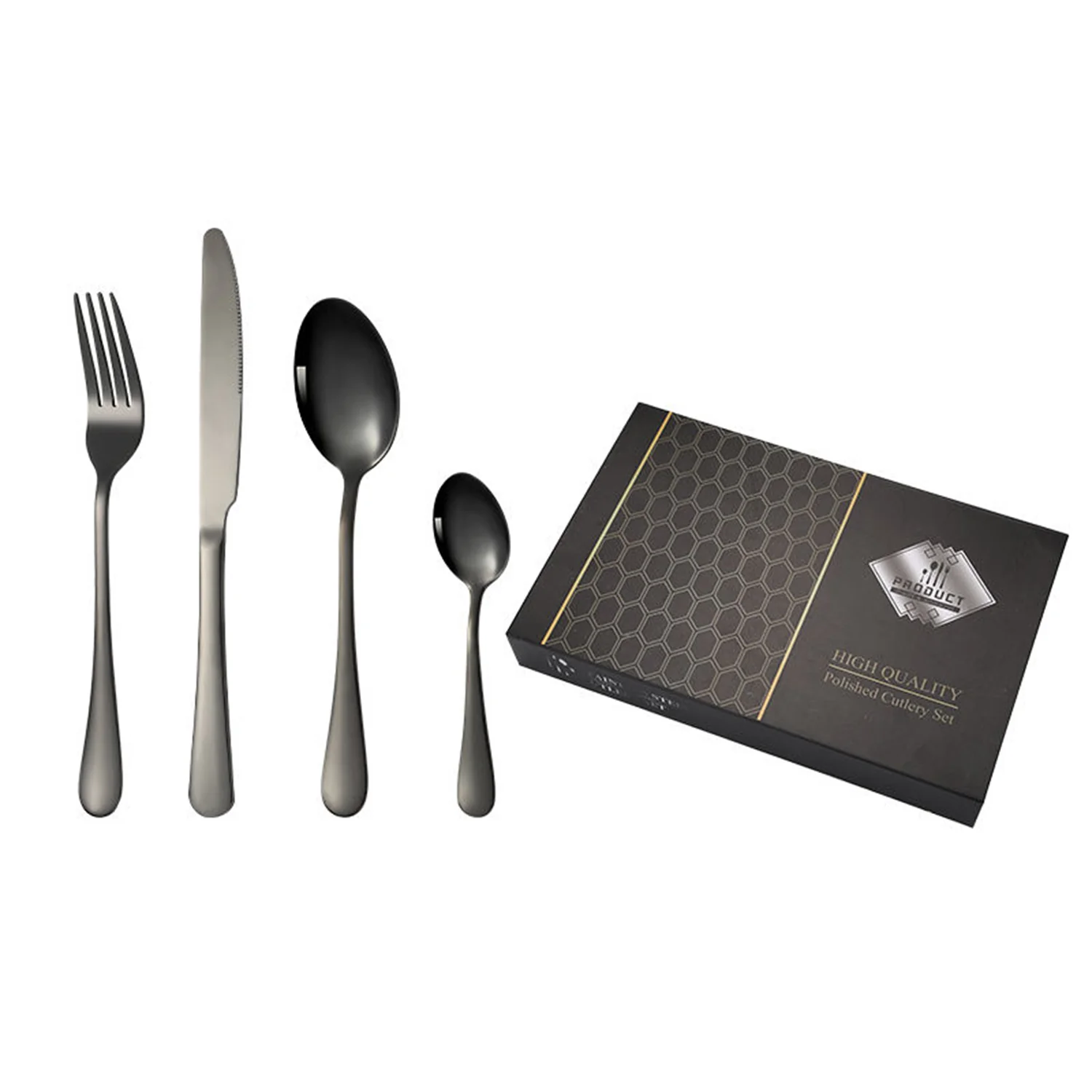 Premium Stainless Steel Polished Cutlery Set (24 Pc) - Image 5