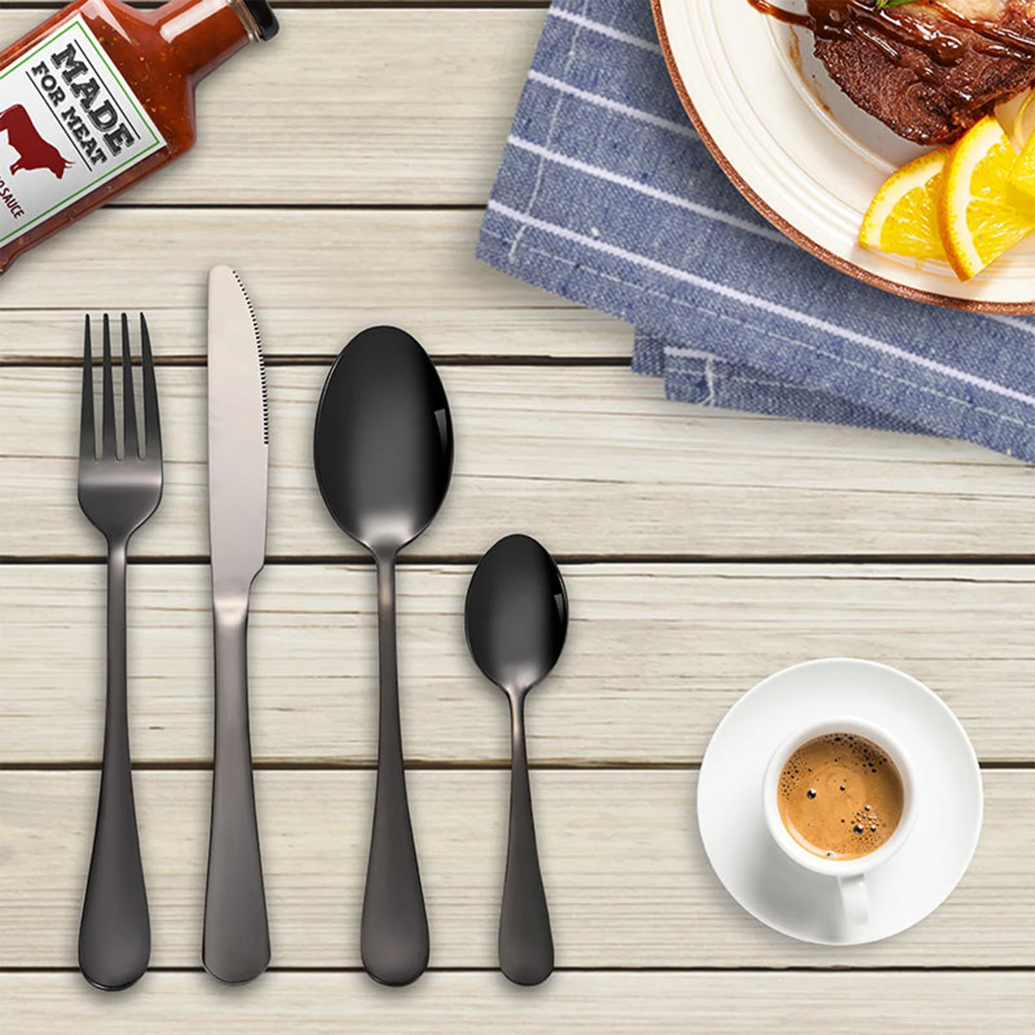 Premium Stainless Steel Polished Cutlery Set (24 Pc) - Image 7