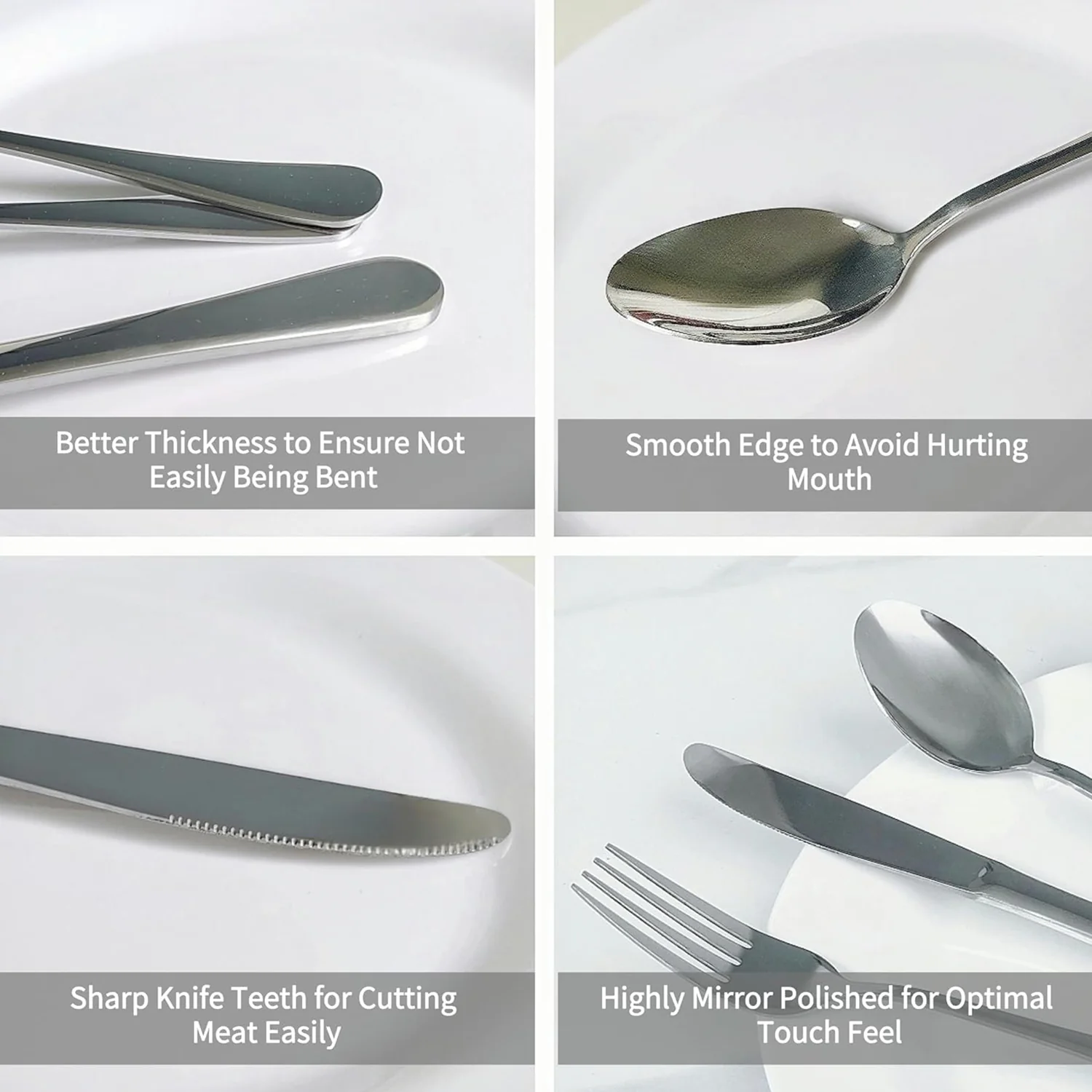 Premium Stainless Steel Polished Cutlery Set (24 Pc) - Image 8
