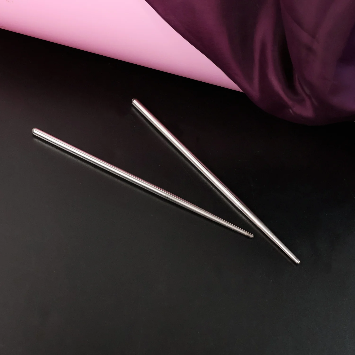 Premium Stainless Steel Reusable Chopsticks (2 Pc) - Image 3