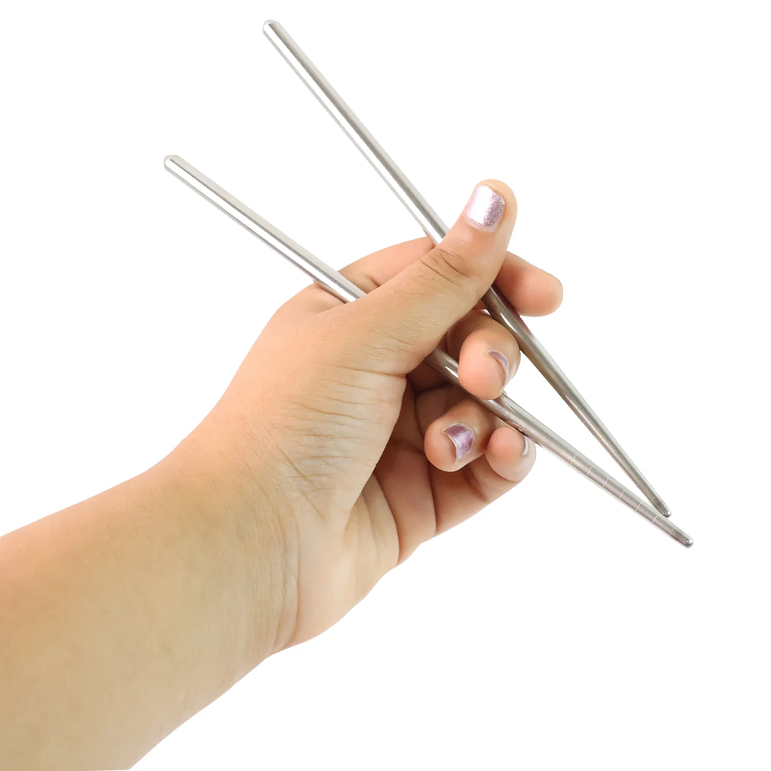 Premium Stainless Steel Reusable Chopsticks (2 Pc) - Image 5