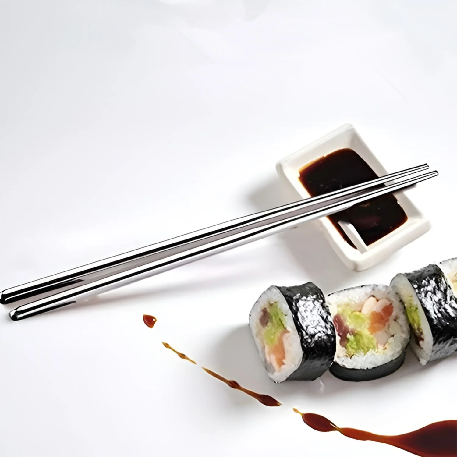 Premium Stainless Steel Reusable Chopsticks (2 Pc) - Image 6