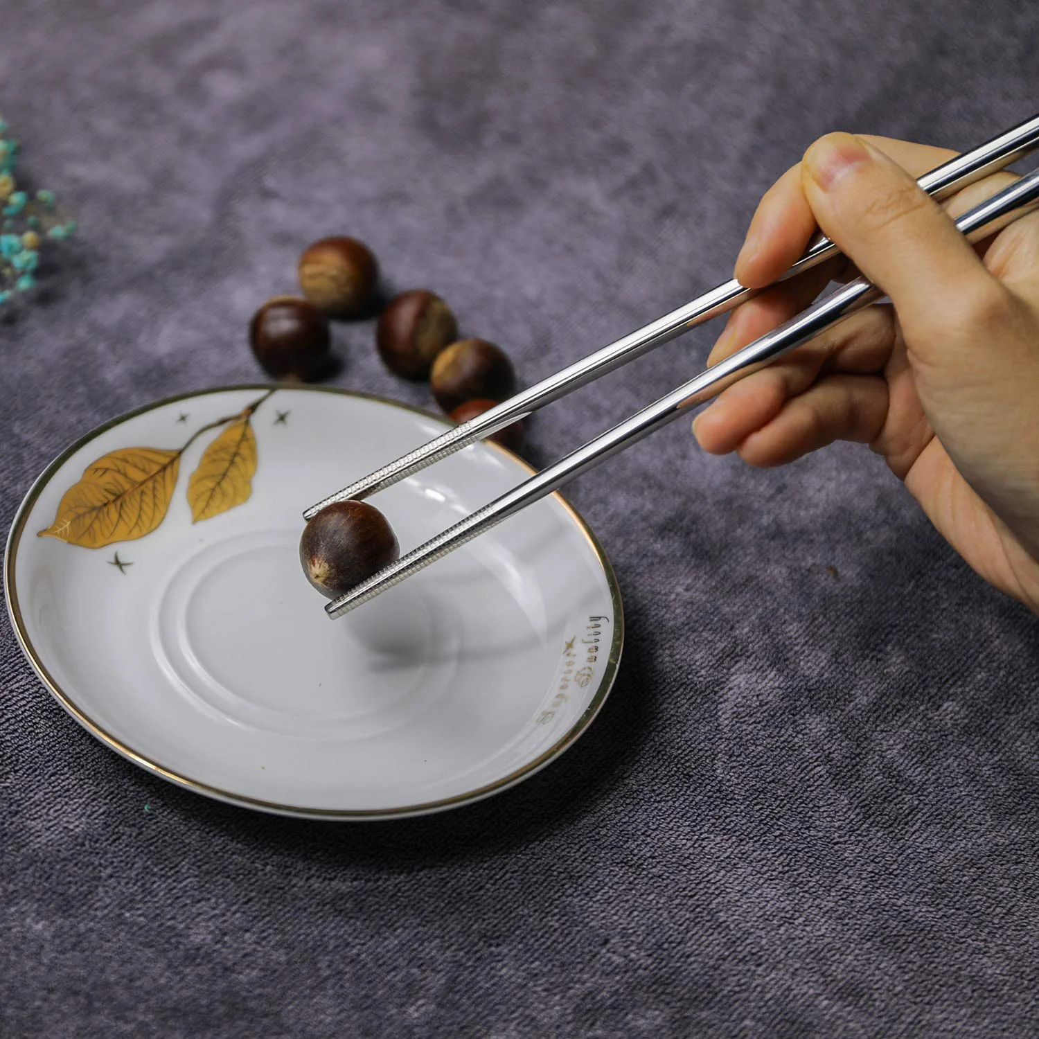 Premium Stainless Steel Reusable Chopsticks (2 Pc) - Image 7