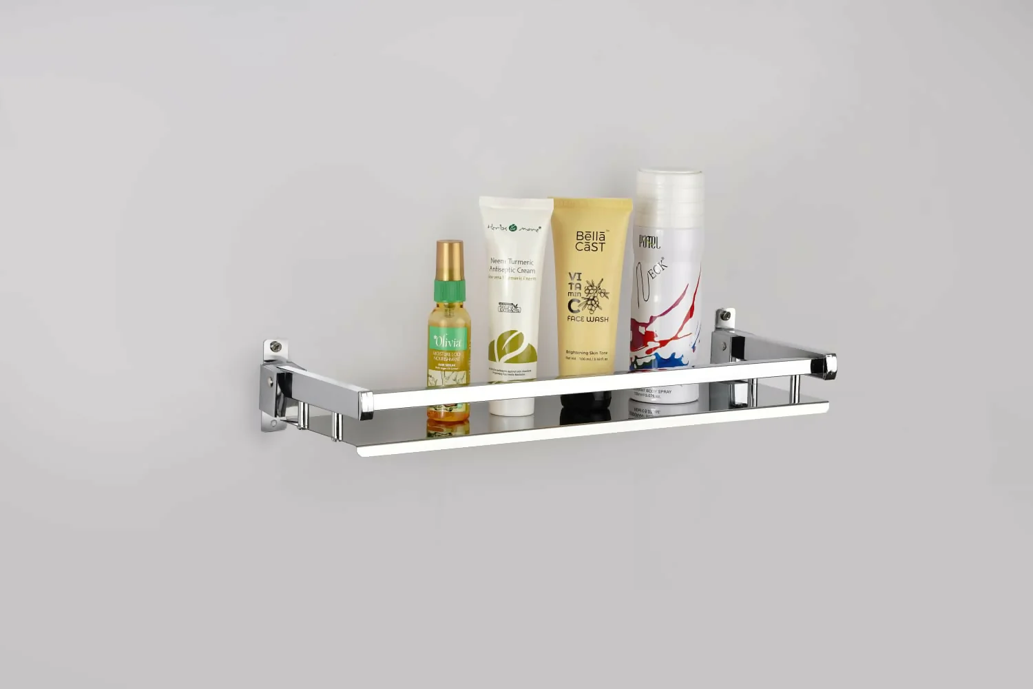 Premium Stainless Steel Single Layer Bathroom Shelf Wall Mounted Storage Rack - Image 4