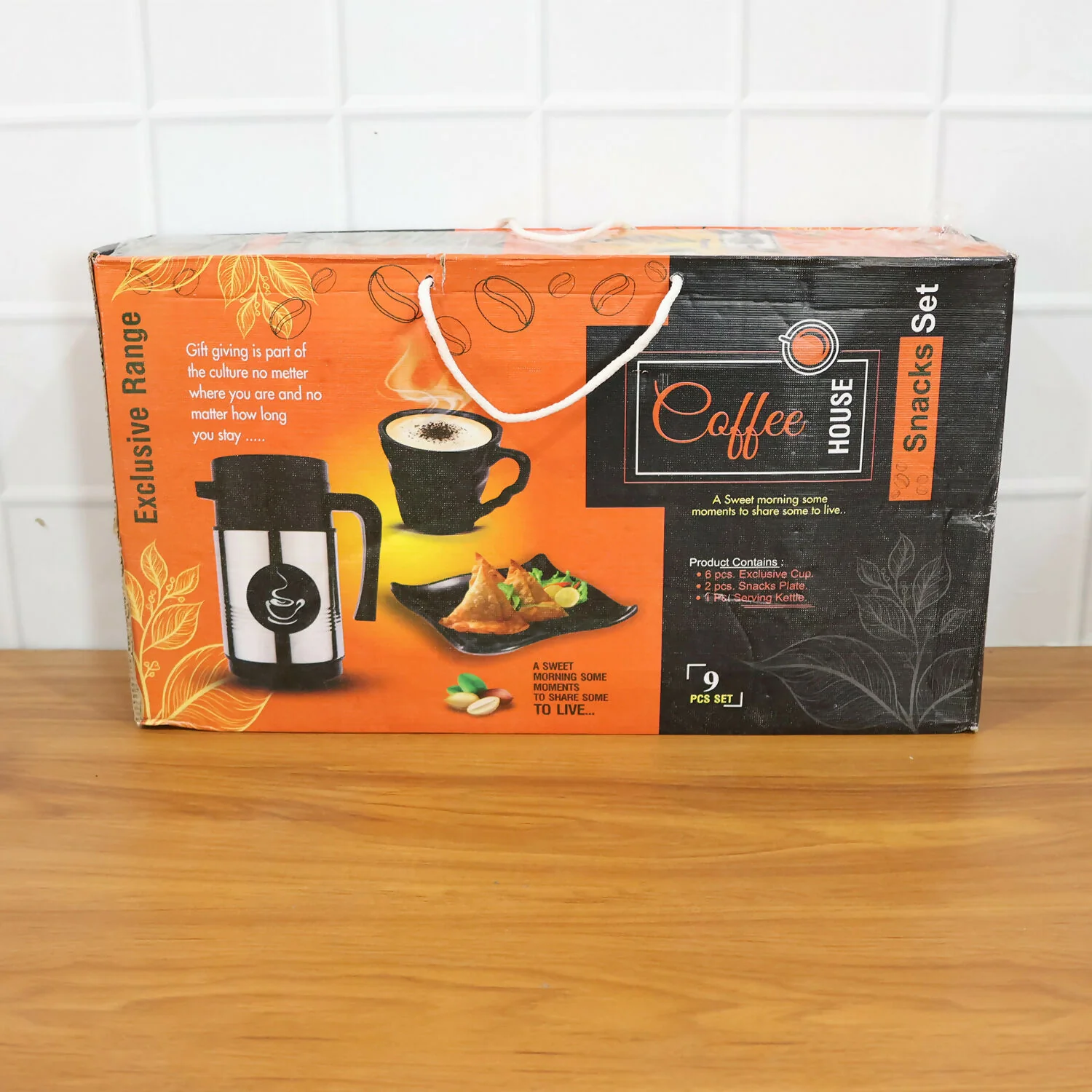 Premium Stainless Steel Tea & Coffee Serving Set with 6 Cups and Tray Set for Home & Office - Image 6