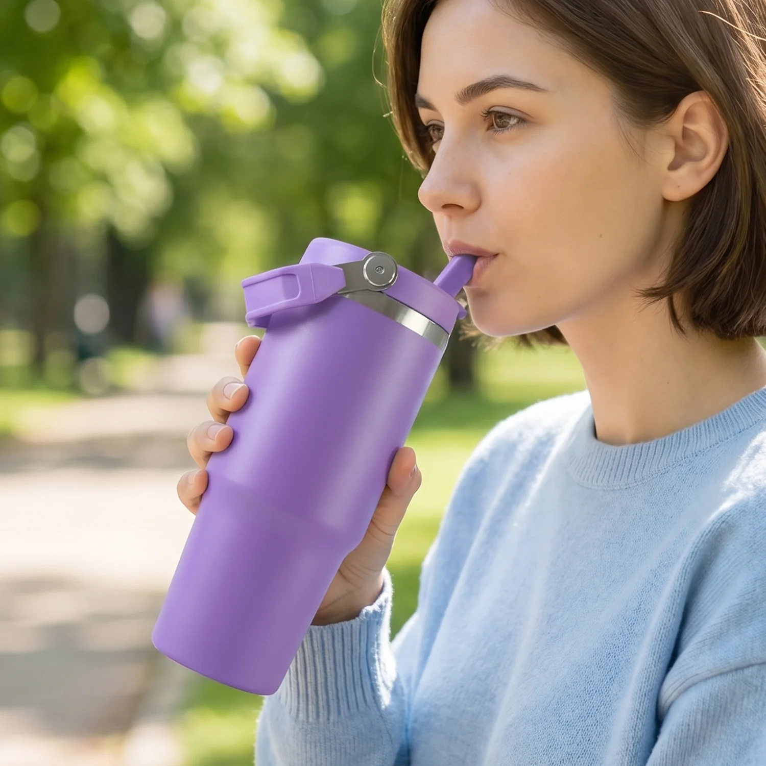 Premium Stainless Steel Vacuum Insulated Travel Mug Tumbler  (890ML / 1 Pc / Mix Color) - Image 5