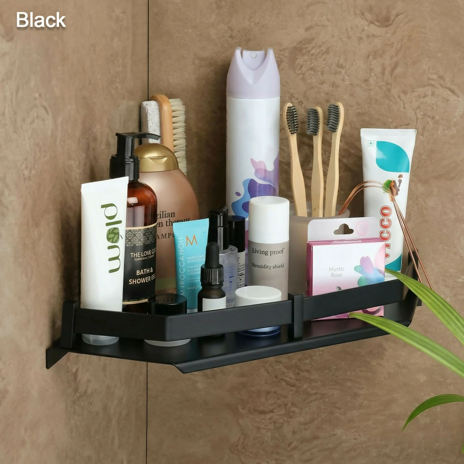 Premium Stainless Steel Wall Mounted Corner Shelf 9x9 Bathroom Organizer Rack - Image 3