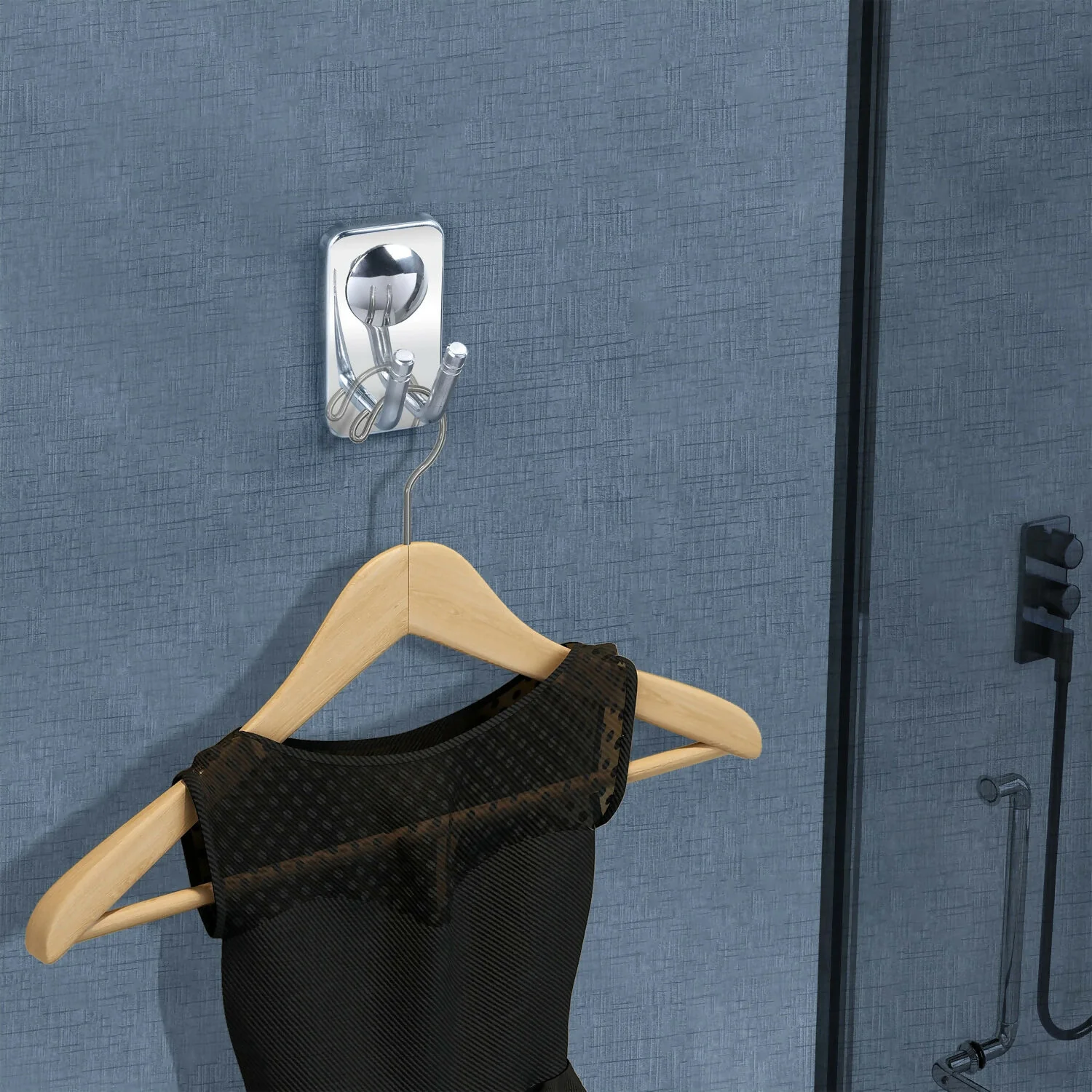 Premium Stainless Steel Wall Mounted Double Towel Hook for Bathroom - Image 3
