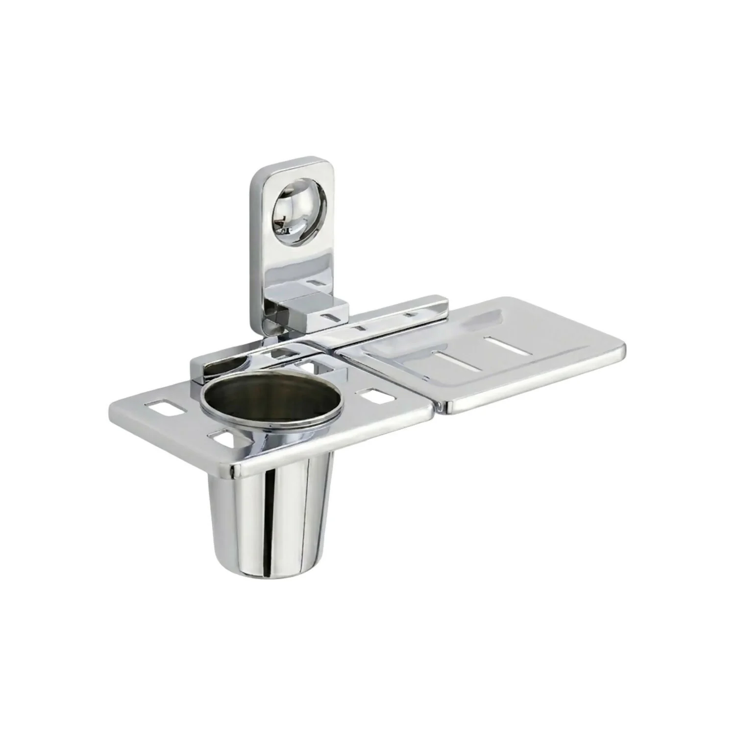 Premium Stainless Steel Wall Mounted Soap and Toothbrush Holder with Multi-Function Shelf - Image 5